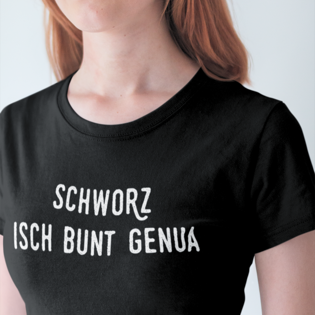 Schworz isch bunt genua - Damenshirt Premium