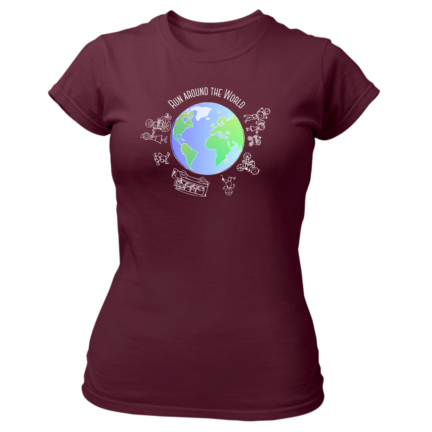 Lauf um die Welt - Damenshirt Premium