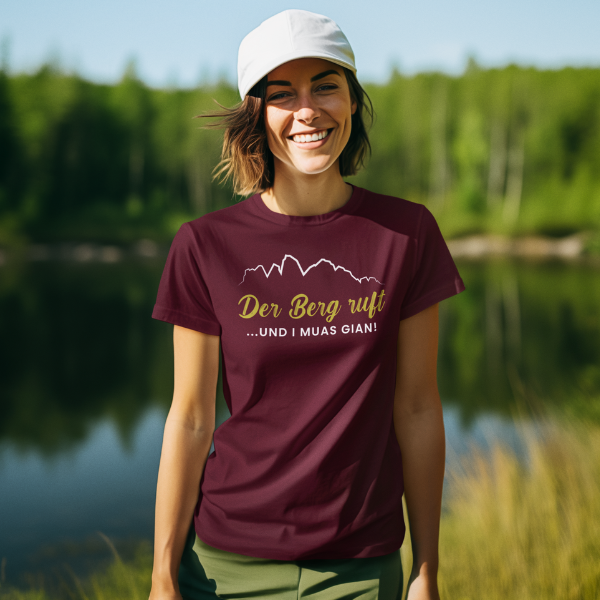 Der Berg ruft, und i muas gian! - Damenshirt Premium
