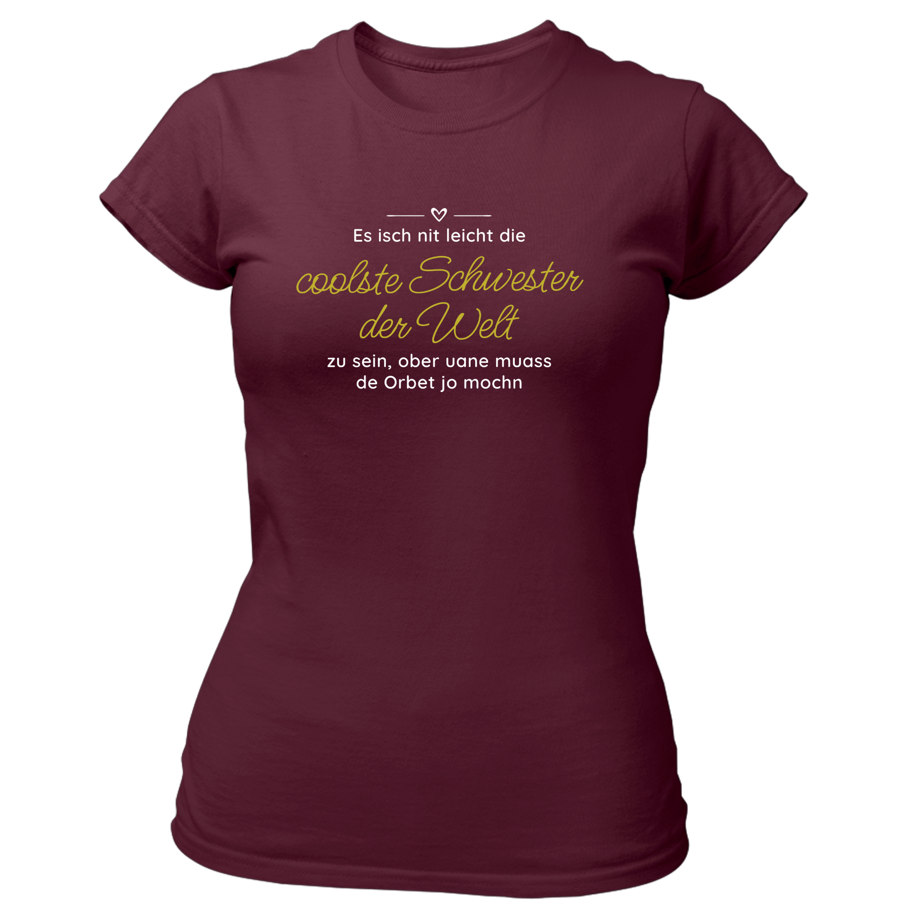 Die coolste Schwester - Damen Shirt Bio - XS / Burgund - Shirts & Tops