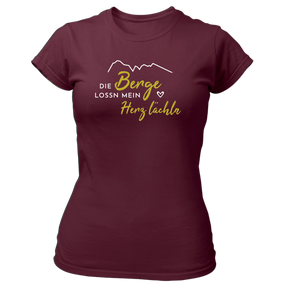 Die Berge lassen mein Herz lächeln - Damen Shirt Bio - Burgund / XS