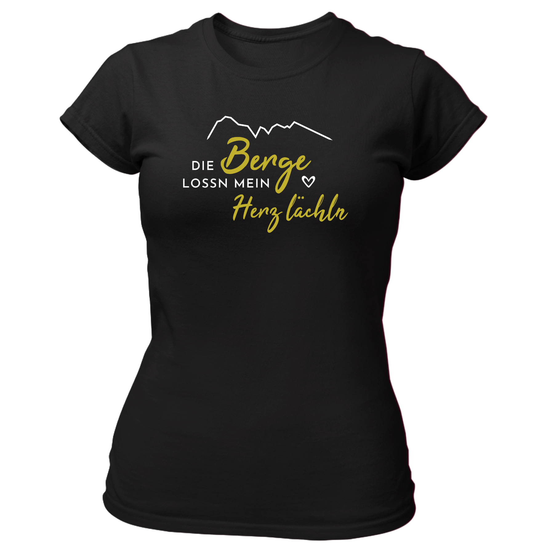 Die Berge lassen mein Herz lächeln - Damen Shirt Bio - Schwarz / XS