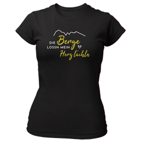 Die Berge lassen mein Herz lächeln - Damen Shirt Bio - Schwarz / XS