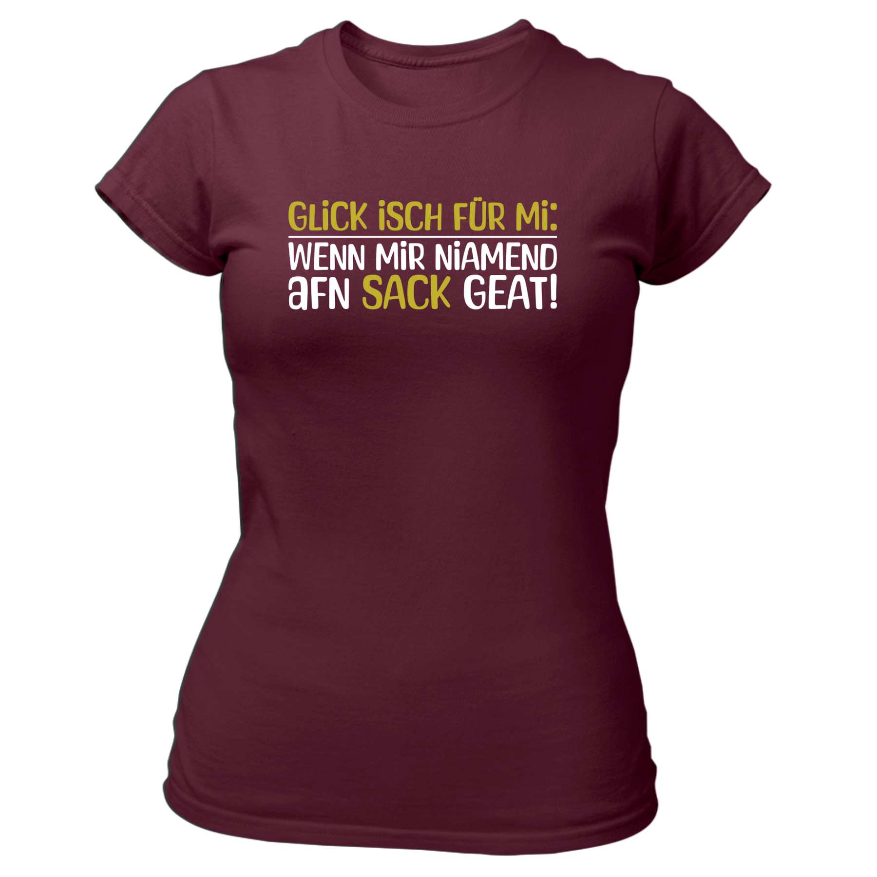 Glick isch für mi - Damen Shirt Bio - Burgund / XS - Shirts & Tops
