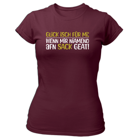Glick isch für mi - Damen Shirt Bio - Burgund / XS - Shirts & Tops