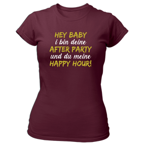 Hey Baby - Damen Shirt Bio - Burgund / XS - Shirts & Tops