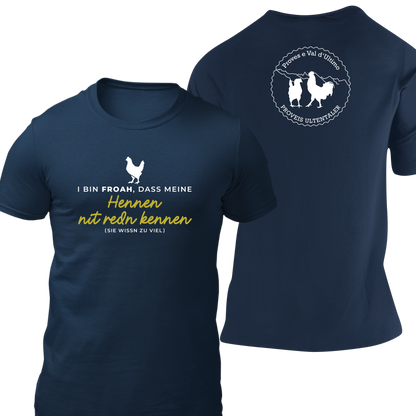 I bin froah, dass meine Hennen nit redn kennen mit Logo Proveis U. - Herrnshirt
