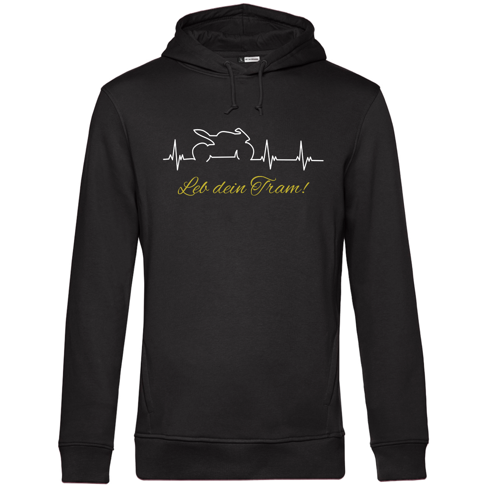 Leb dein Tram (Moto) - Unisex Hoodie Bio - Schwarz / XS