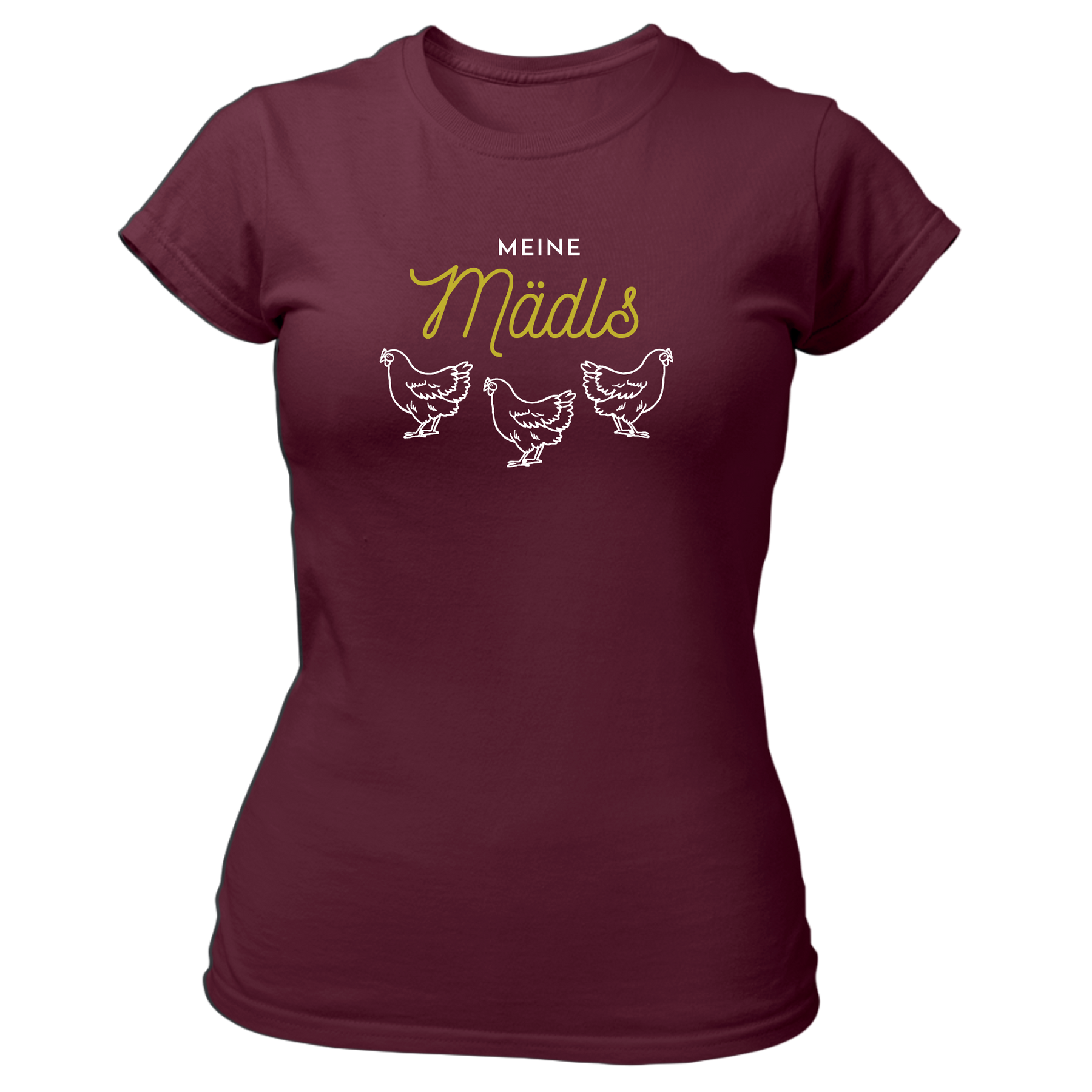 Meine Mädls - Damen Shirt Bio - XS / Burgund - Shirts & Tops