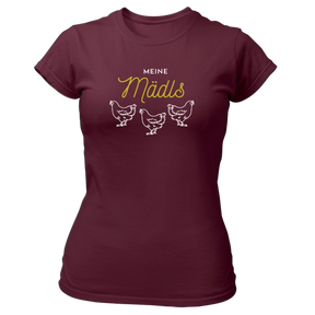 Meine Mädls - Damen Shirt Bio - XS / Burgund - Shirts & Tops