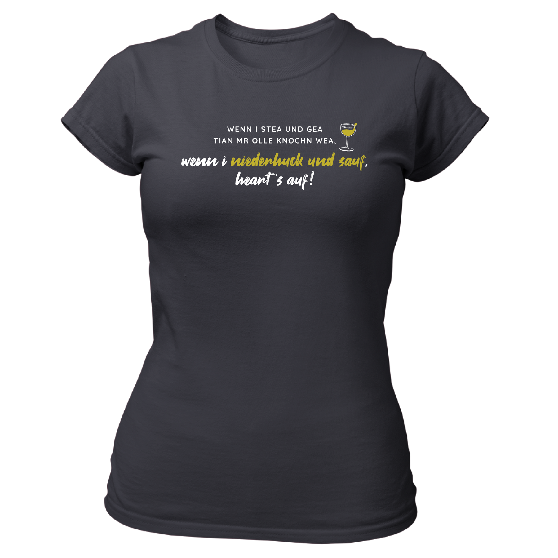 Wenn i stea und gea - Damen Shirt Bio - XS / Grau - Shirts & Tops