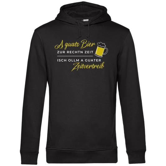 A guats Bier zur rechtn Zeit, isch ollm a guater Zeitvertreib - Unisex Hoodie Premium