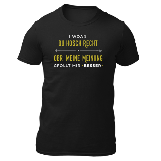 I woaß du hosch recht, obr meine Meinung gfollt mir besser - Unisex Shirt Premium