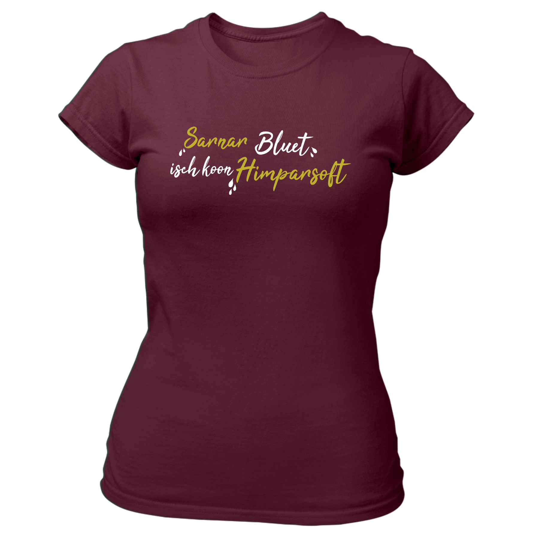 Sarnarbluet isch koon Himparsoft - Damen Shirt Bio - Burgund / XS - Shirts & Tops