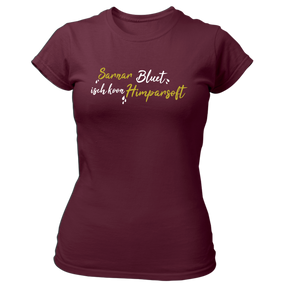 Sarnarbluet isch koon Himparsoft - Damen Shirt Bio - Burgund / XS - Shirts & Tops
