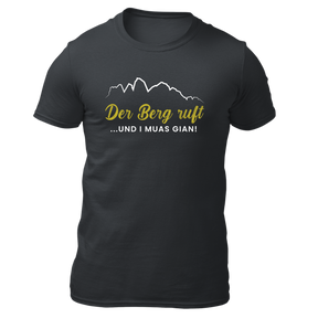 Der Berg ruft und i muas gian! - Herren Shirt Bio - Grau / S - Shirts & Tops