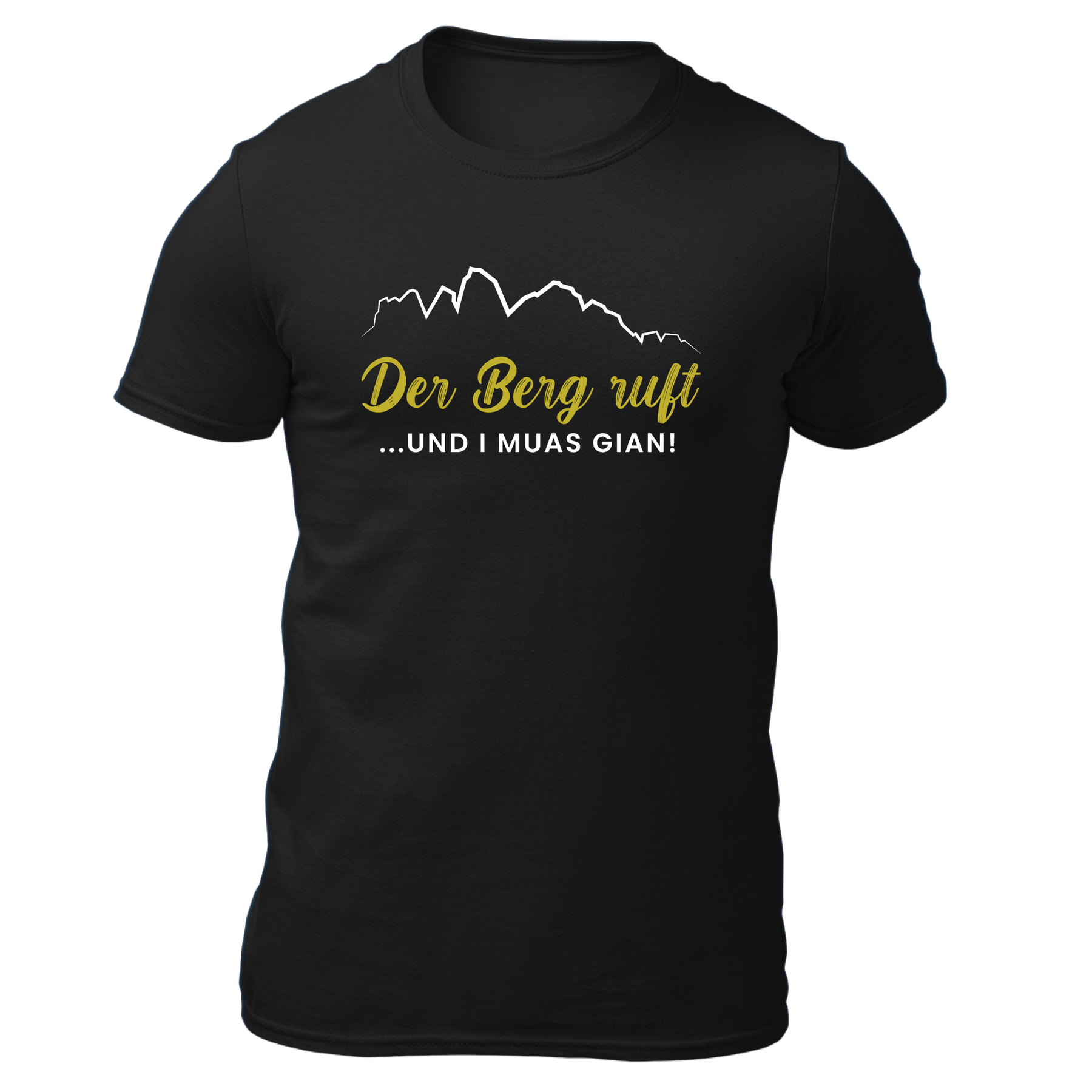 Der Berg ruft und i muas gian! - Herren Shirt Bio - Schwarz / S - Shirts & Tops