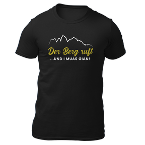 Der Berg ruft und i muas gian! - Herren Shirt Bio - Schwarz / S - Shirts & Tops