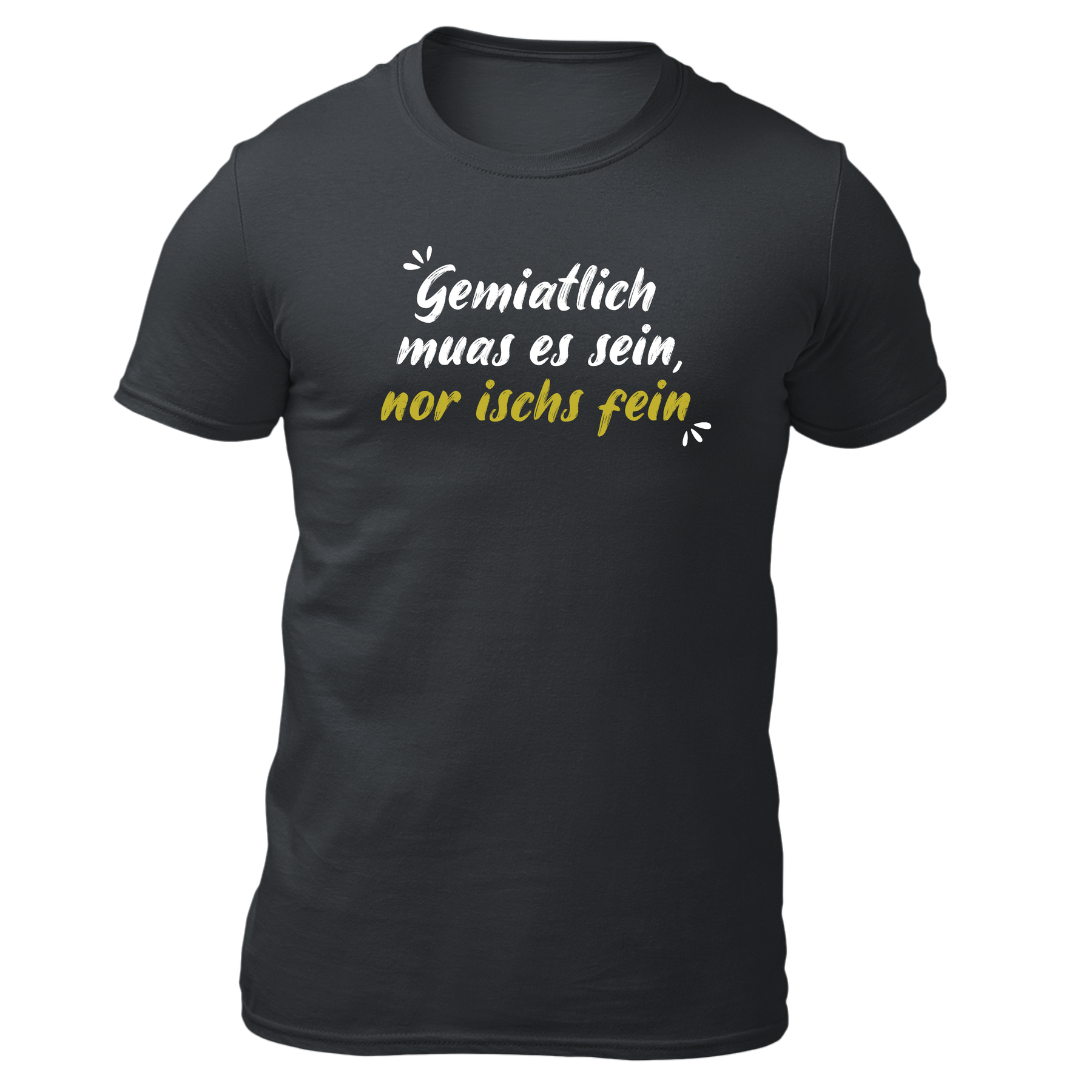 Gemiatlich muas es sein - Herren Shirt Bio - Grau / S - Shirts & Tops