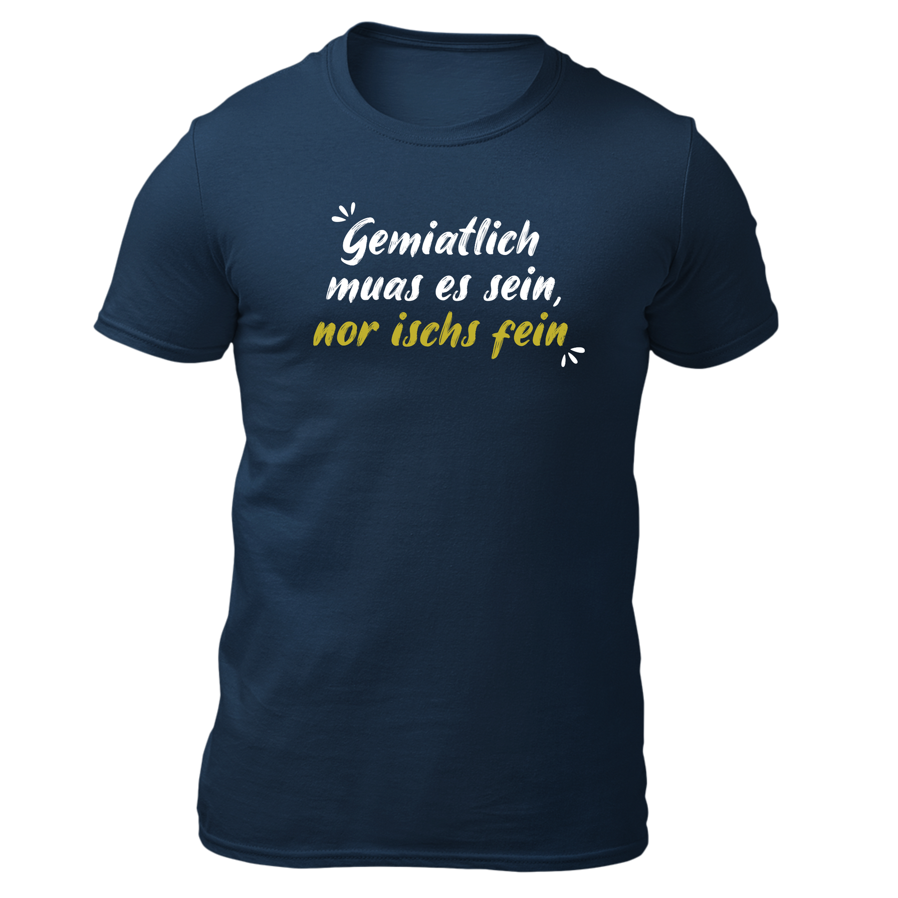 Gemiatlich muas es sein - Herren Shirt Bio - Navy / S - Shirts & Tops
