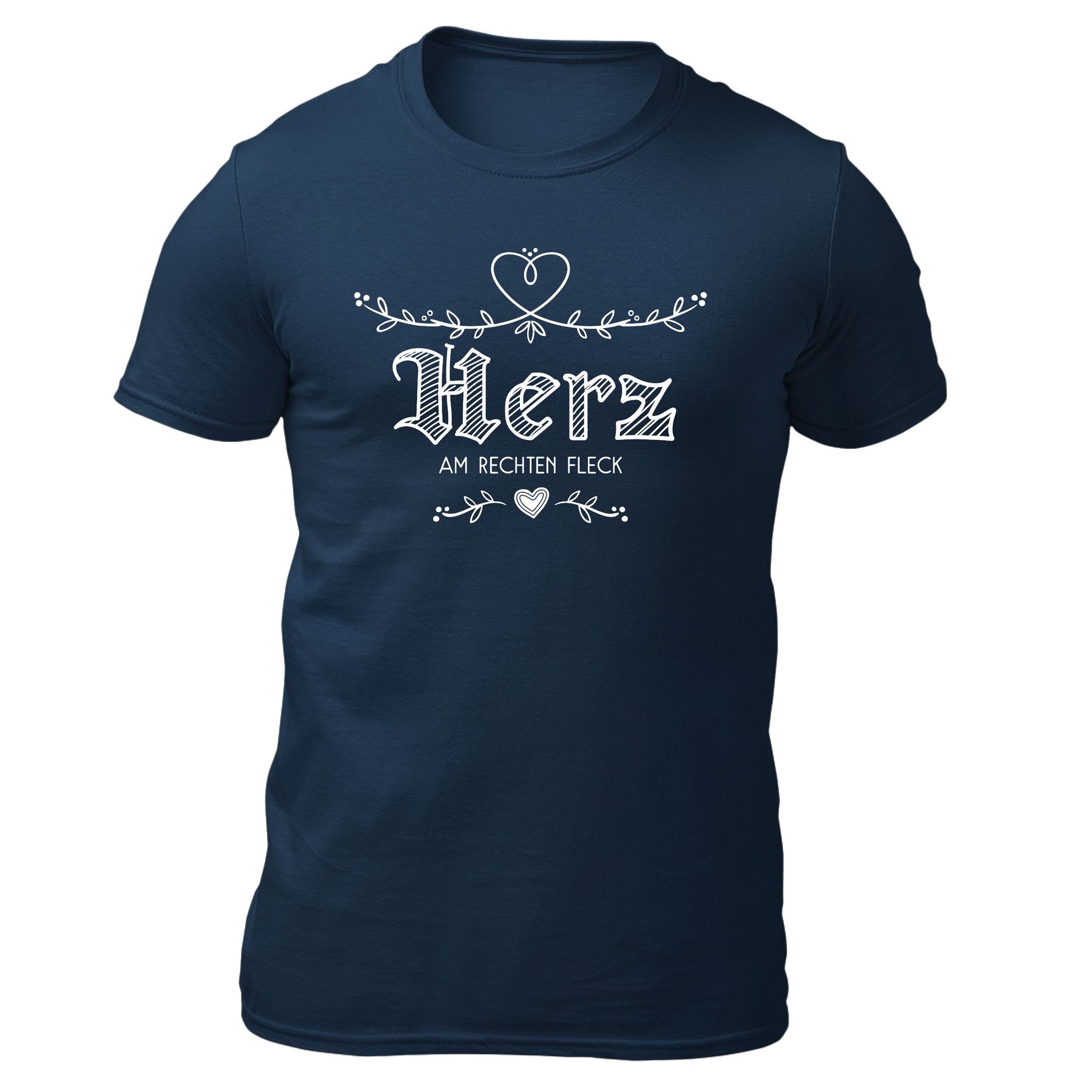 Herz am rechten Fleck - Herren Shirt Bio - Navy / S - Shirts & Tops