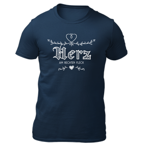 Herz am rechten Fleck - Herren Shirt Bio - Navy / S - Shirts & Tops