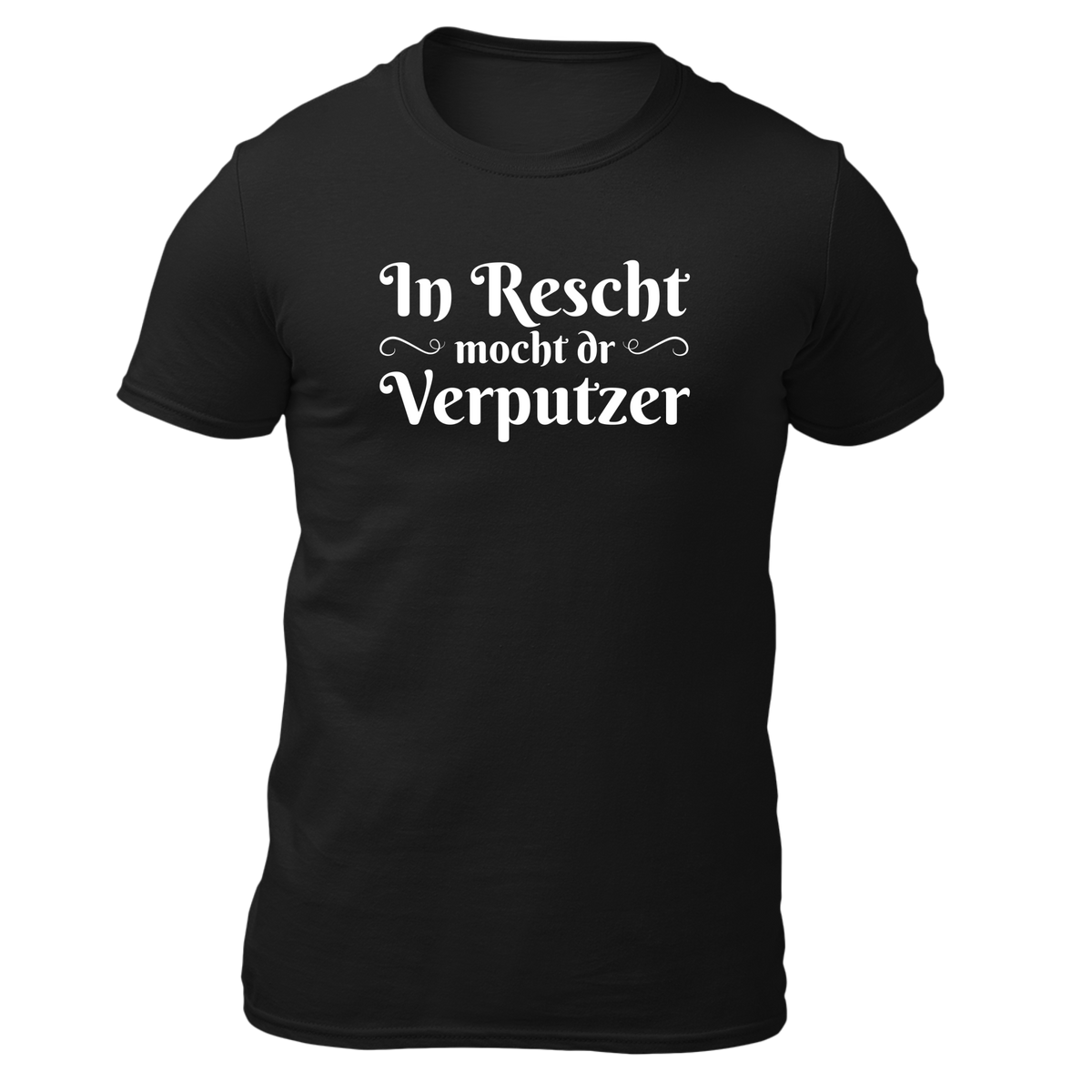 In Rescht mocht dr Verputzer - Herren Shirt Bio - Schwarz / S - Shirts & Tops