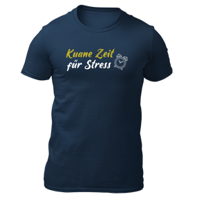 Kuane Zeit für Stress - Herren Shirt Bio - Navy / S - Shirts & Tops