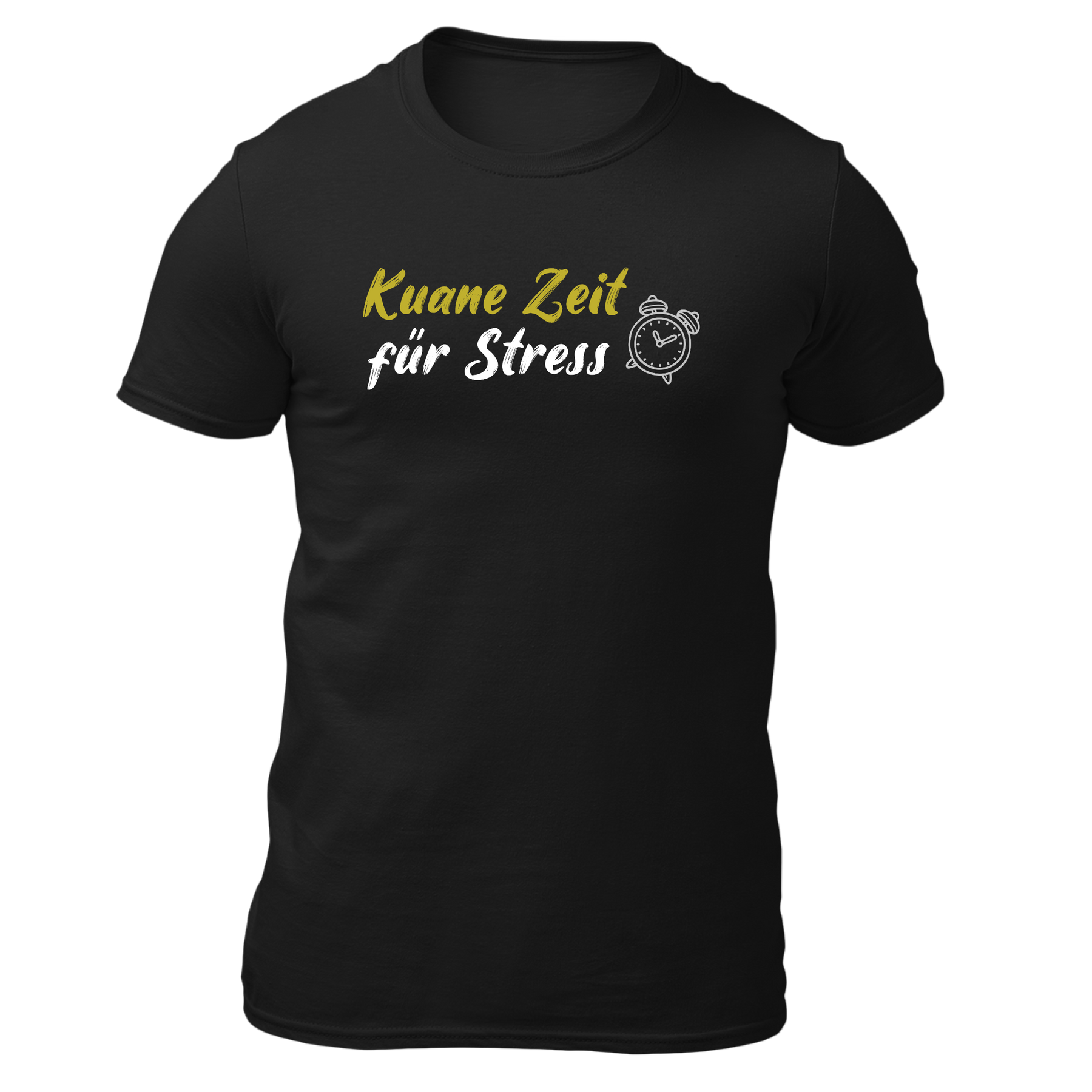 Kuane Zeit für Stress - Herren Shirt Bio - Schwarz / S - Shirts & Tops