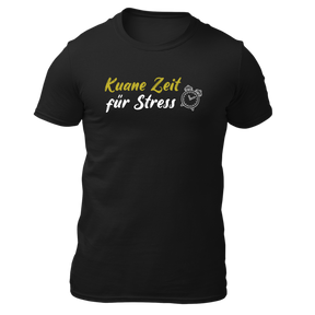 Kuane Zeit für Stress - Herren Shirt Bio - Schwarz / S - Shirts & Tops