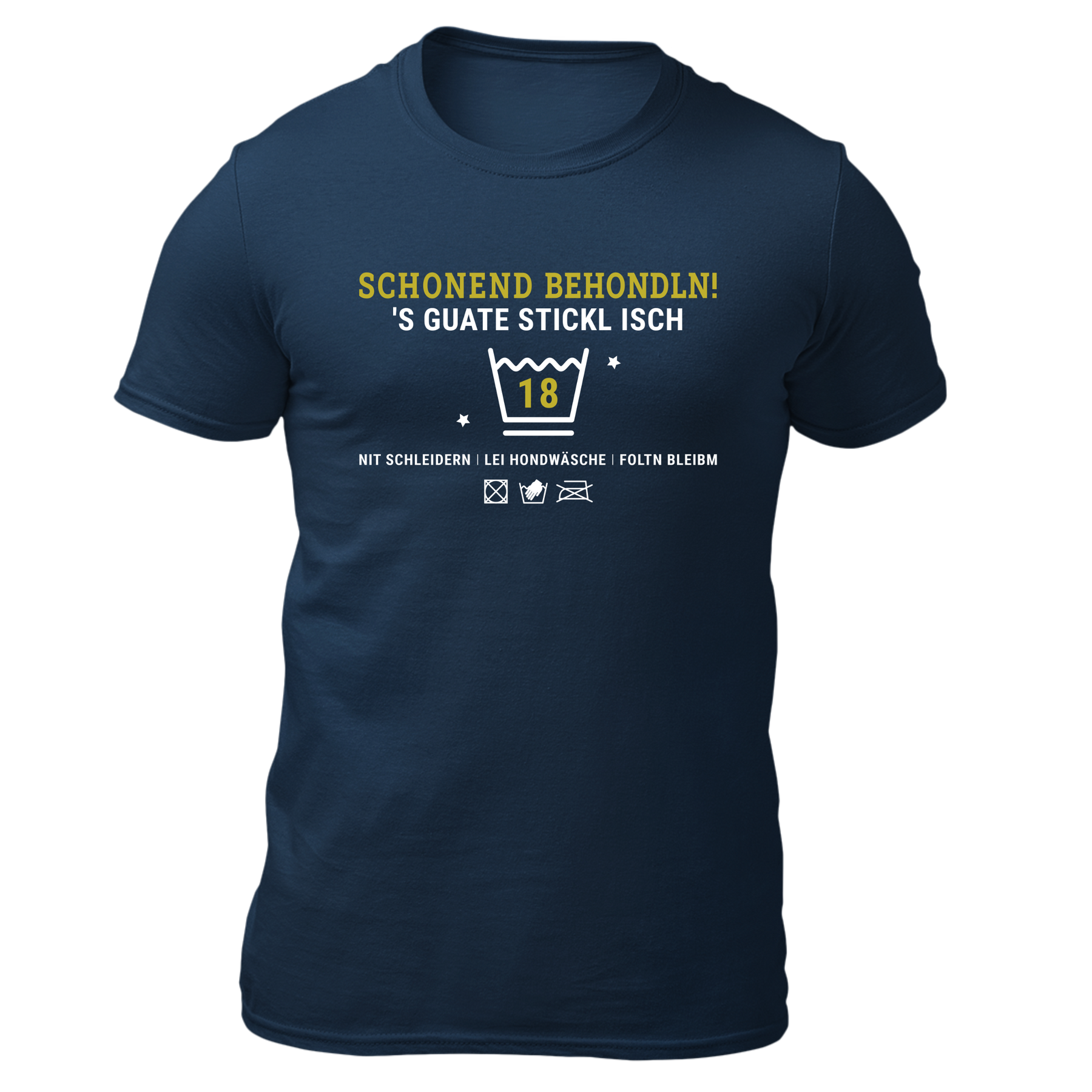 Schonend behondln 18 - Herren Shirt Bio - Navy / S - Shirts & Tops