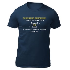 Schonend behondln 18 - Herren Shirt Bio - Navy / S - Shirts & Tops