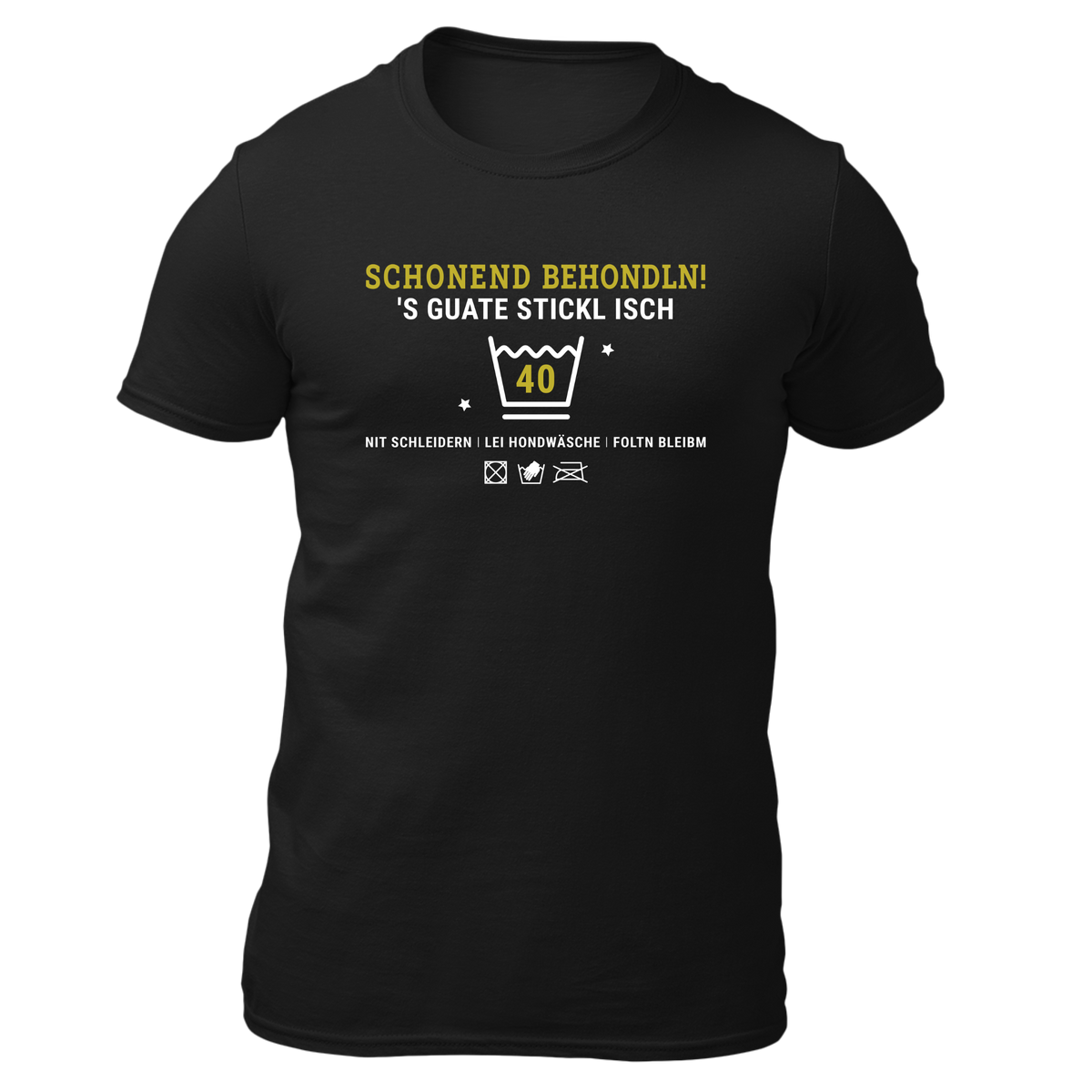 Schonend behondln 40 - Herren Shirt Bio - Schwarz / S - Shirts & Tops