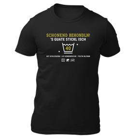 Schonend behondln 40 - Herren Shirt Bio - Schwarz / S - Shirts & Tops
