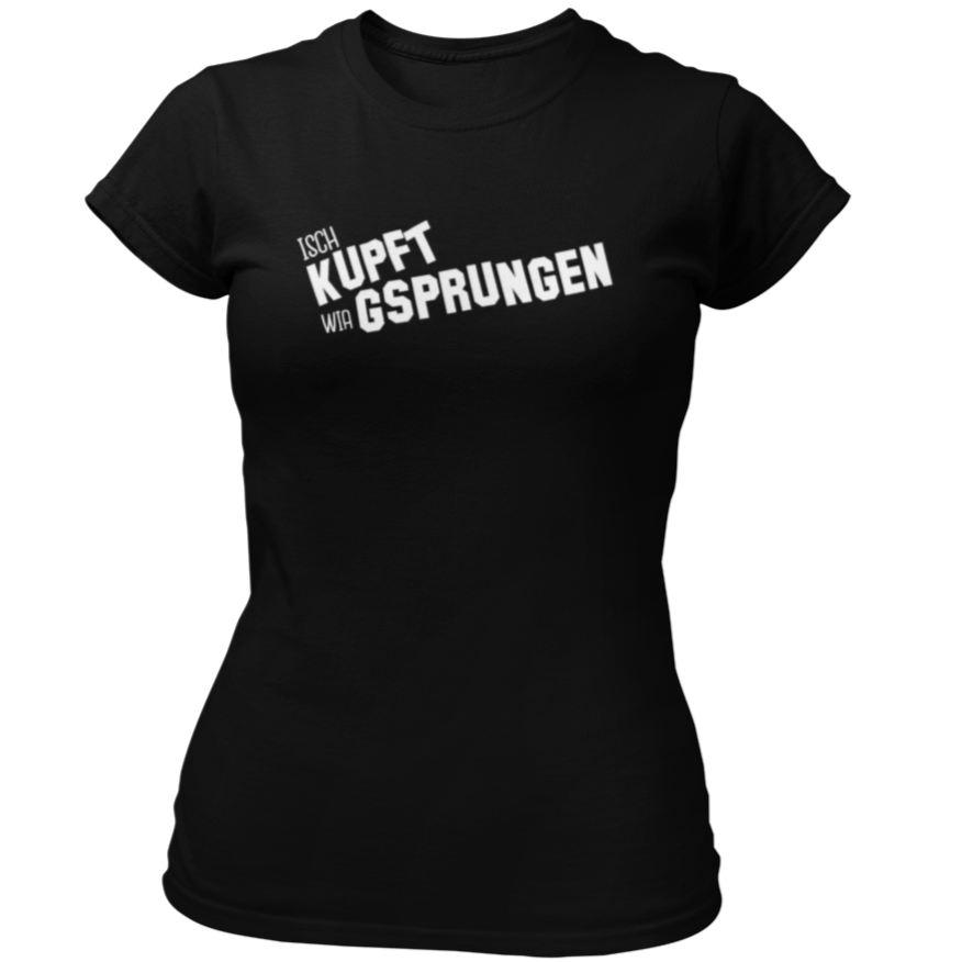 Isch kupft wia gsprungen - Damen Shirt Bio - XS / Schwarz - Shirts & Tops