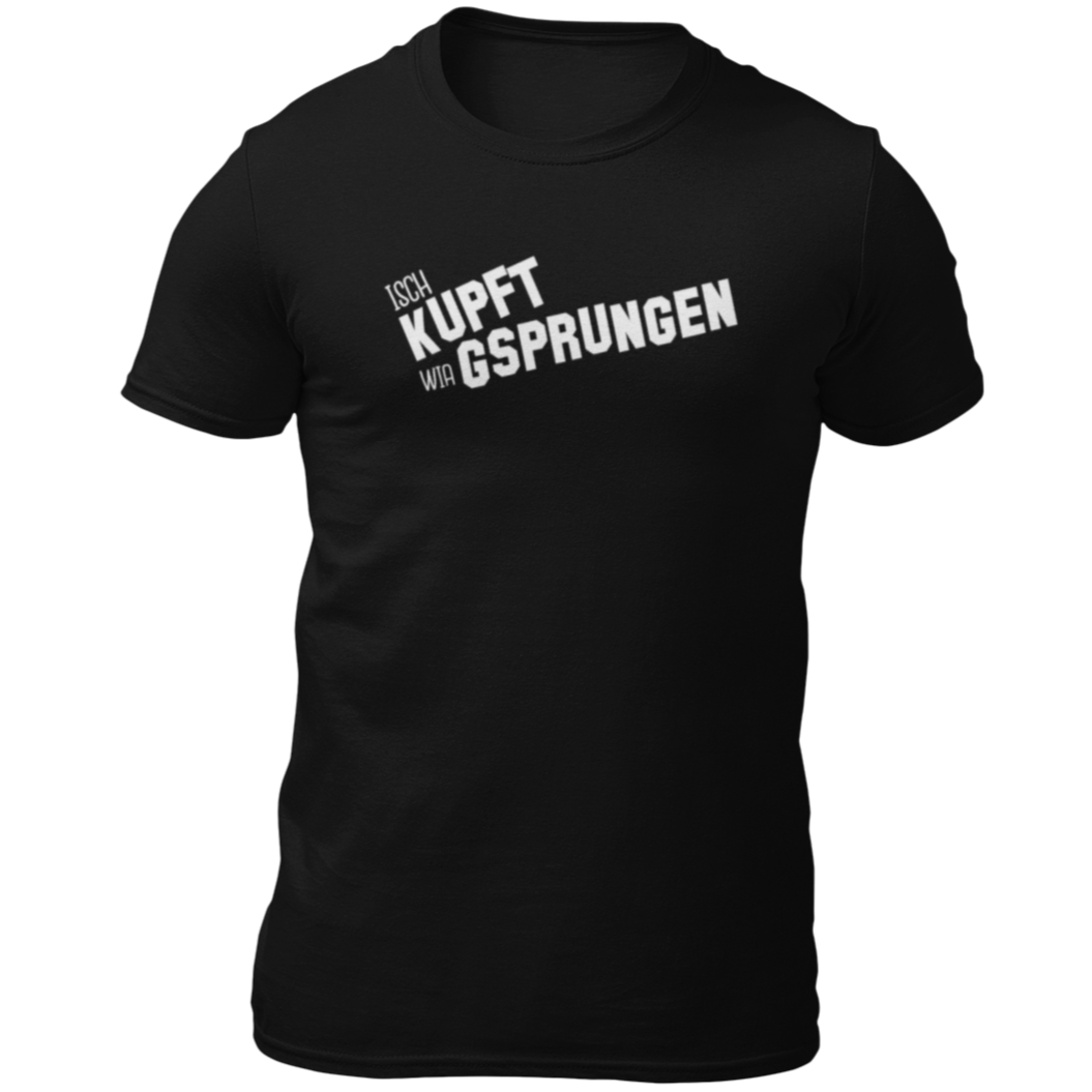 Kupft wia Gsprungen - Herren Shirt Bio - Schwarz / S - Shirts & Tops